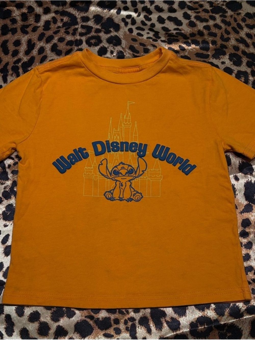 Walt Disney World Orange Stitch Graphic Print T Shirt